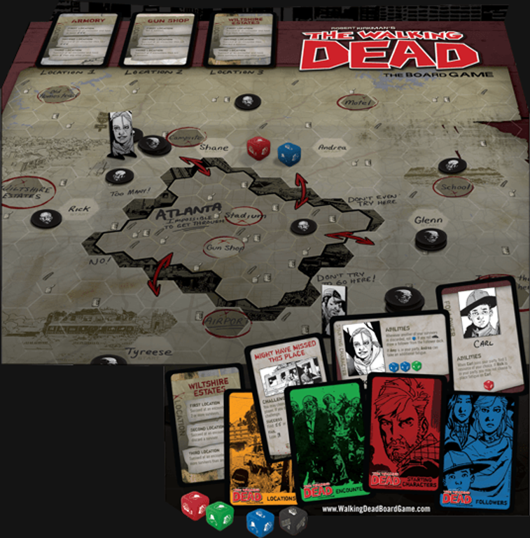 The Walking Dead: The Board Game componenten