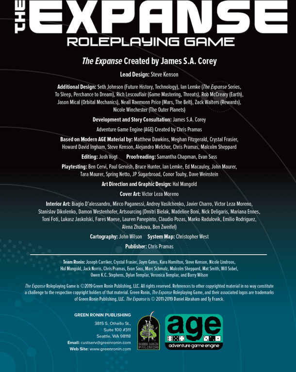 The Expanse Roleplaying Game boek