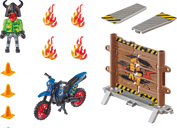 Playmobil® Stunt Show Stunt Show Motocross with Fiery Wall components