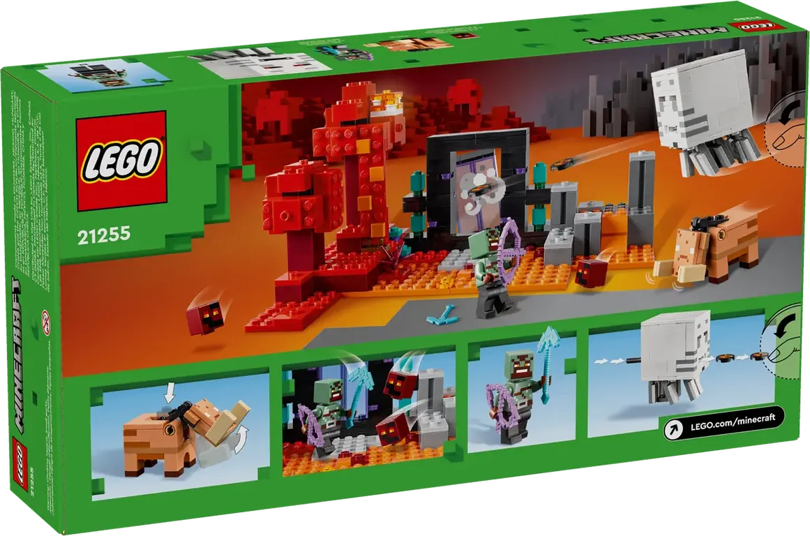 LEGO® Minecraft Hinderlaag bij het Nether-portaal achterkant van de doos