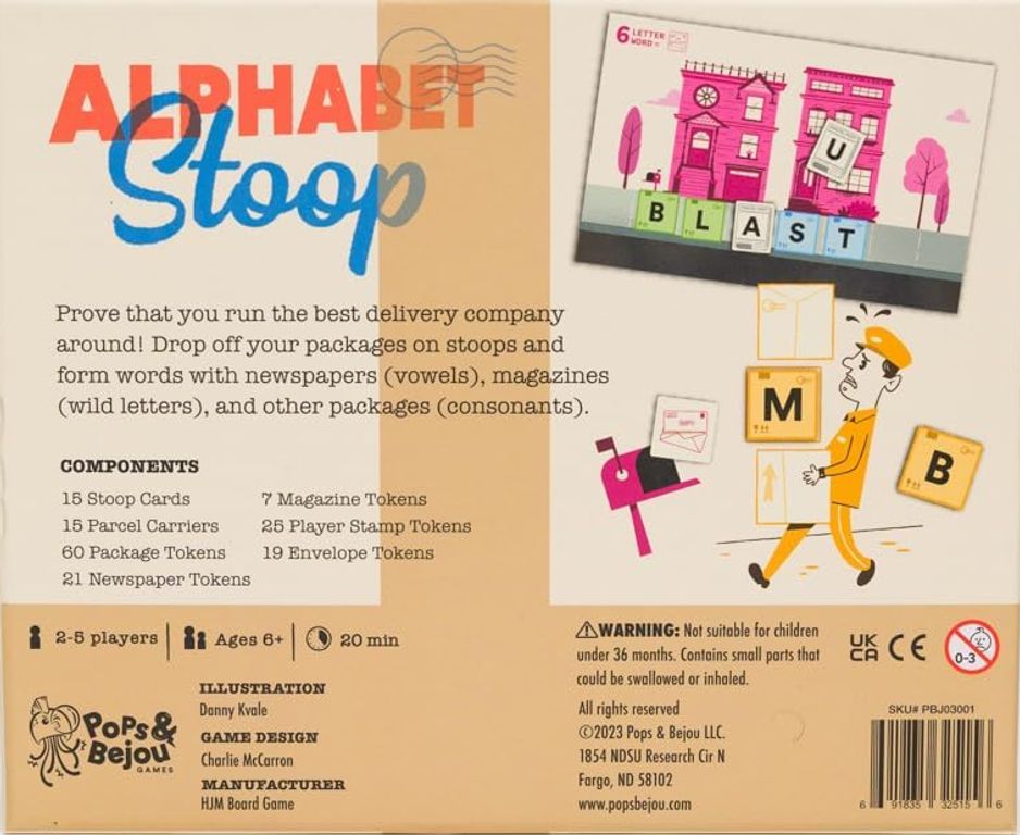 Alphabet Stoop dos de la boîte