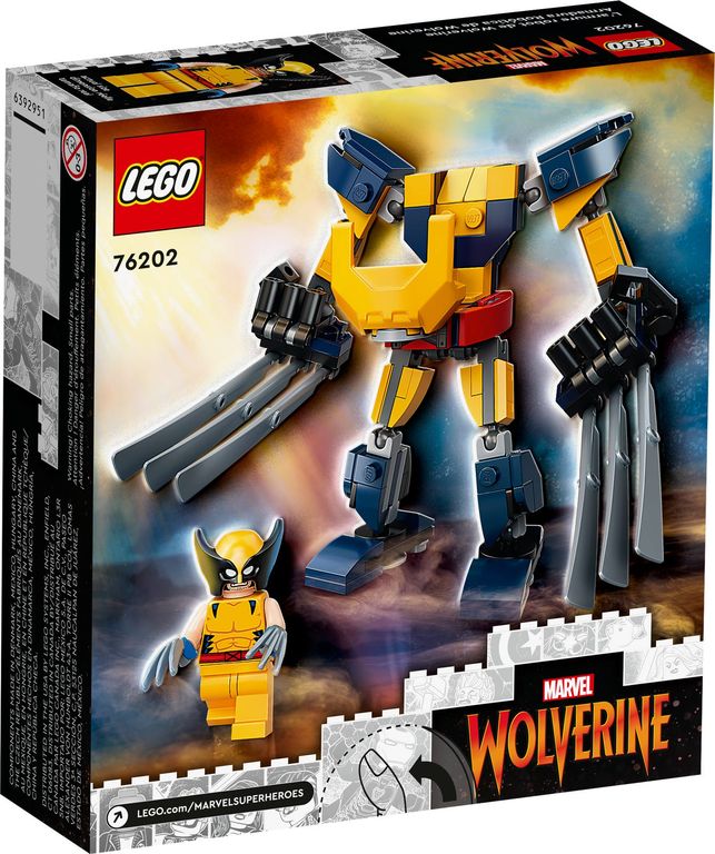 LEGO® Marvel Wolverine mechapantser achterkant van de doos