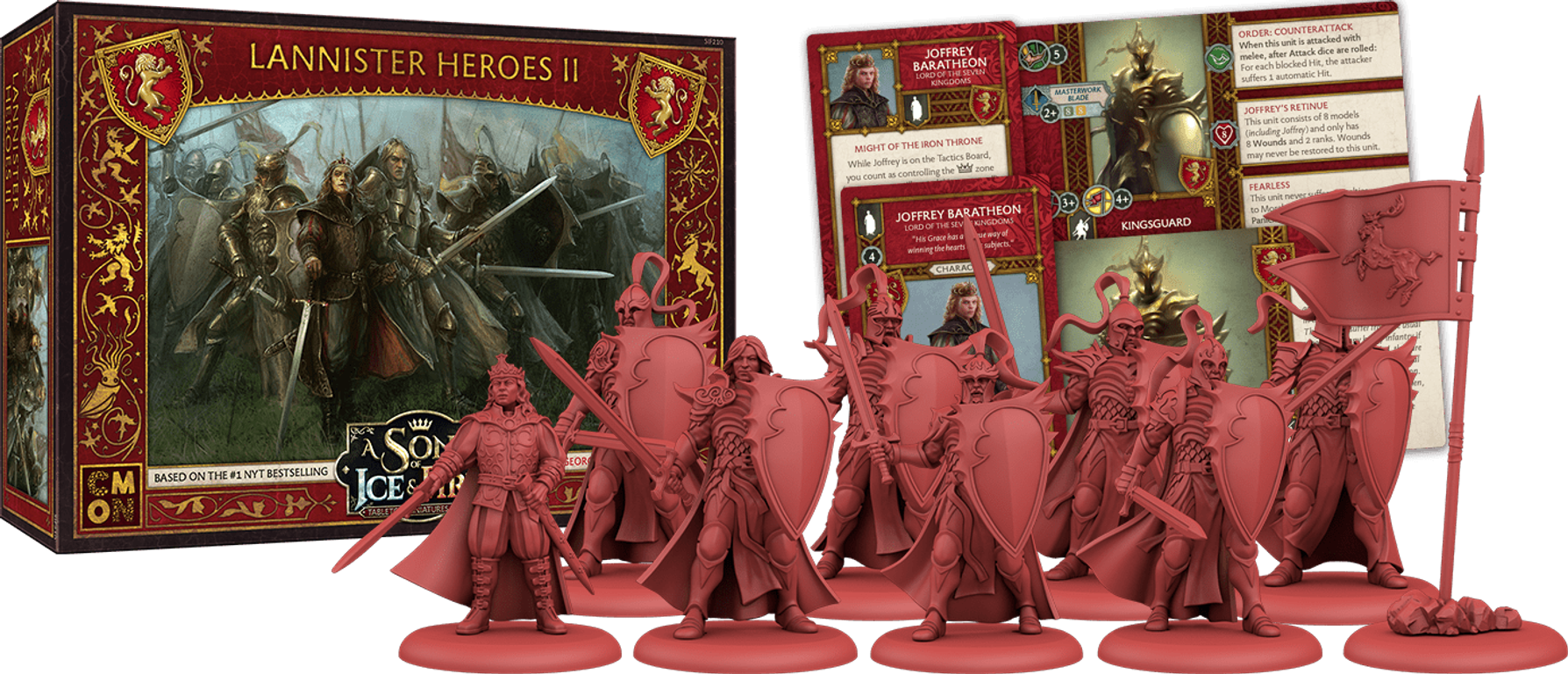 A Song of Ice & Fire: Tabletop Miniatures Game – Lannister Heroes II komponenten