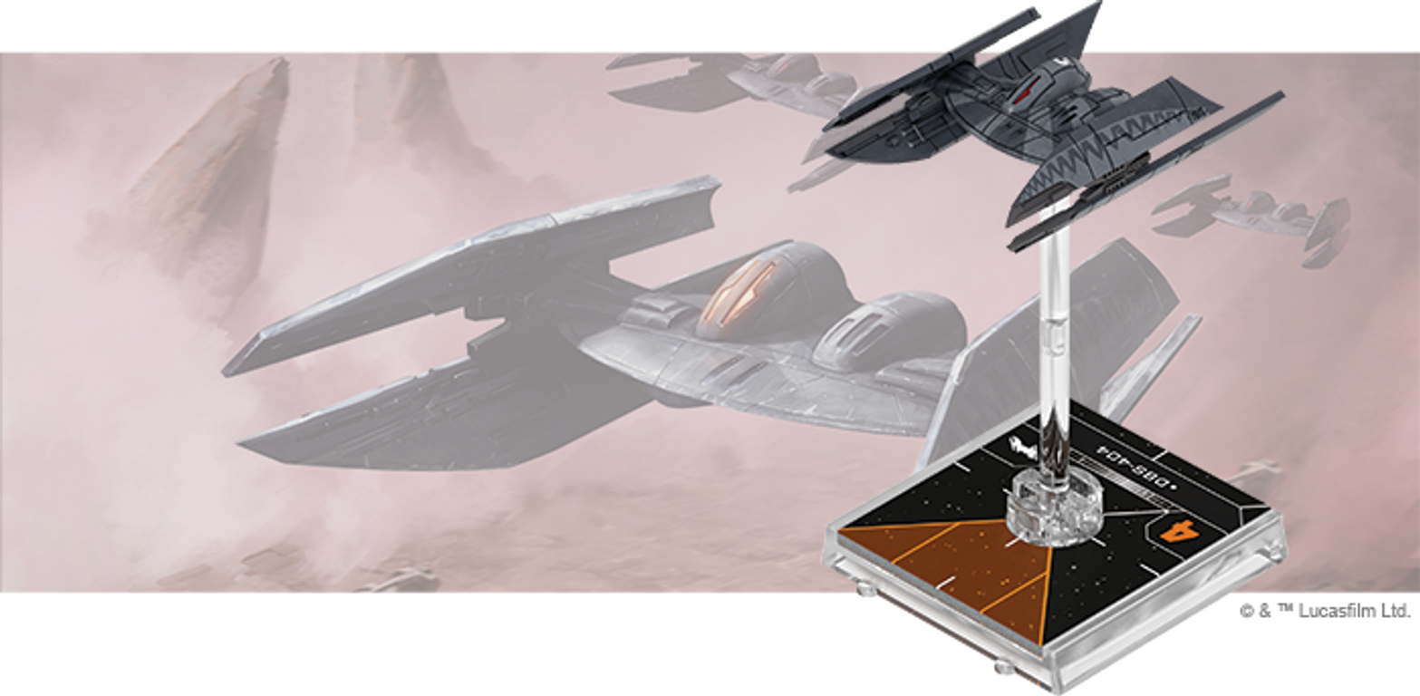 Star Wars, X-Wing: Bombardero droide clase Hiena miniaturas