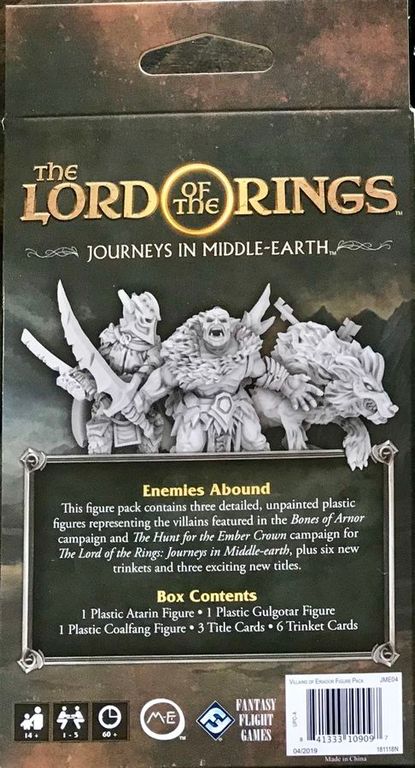 The Lord of the Rings: Journeys in Middle Earth - Villains of Eriador back of the box