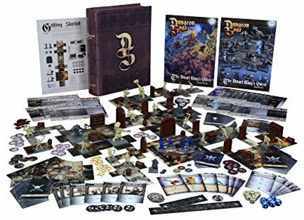 Dungeon Saga: Dwarf King's Quest components