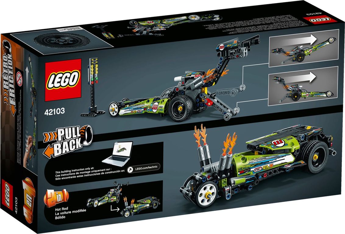 LEGO® Technic Dragster parte posterior de la caja