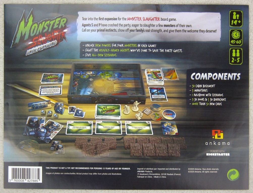 Monster Slaughter: Underground back of the box