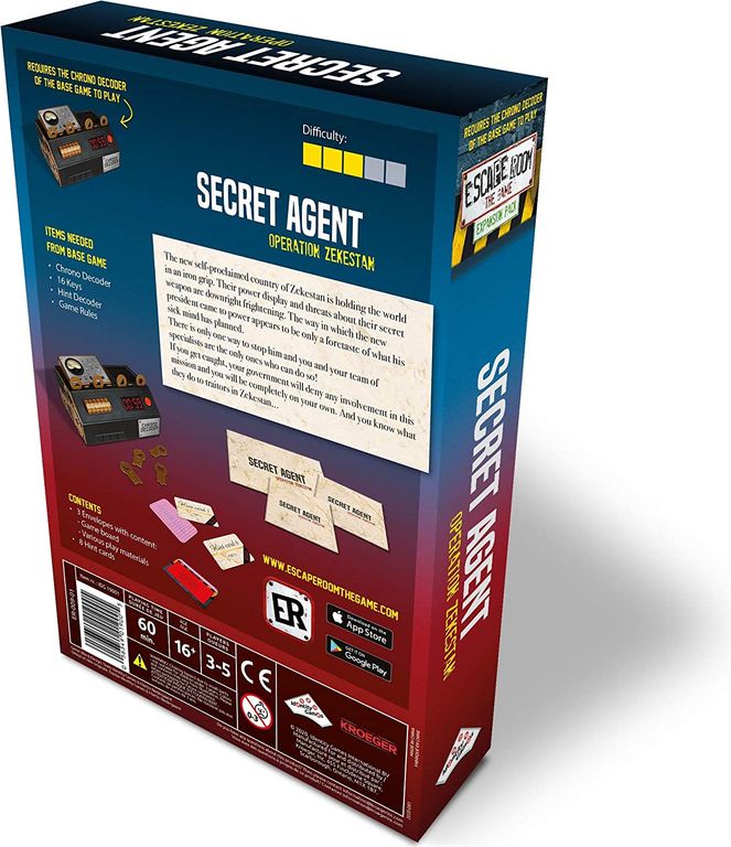 Escape Room: The Game – Secret Agent back of the box