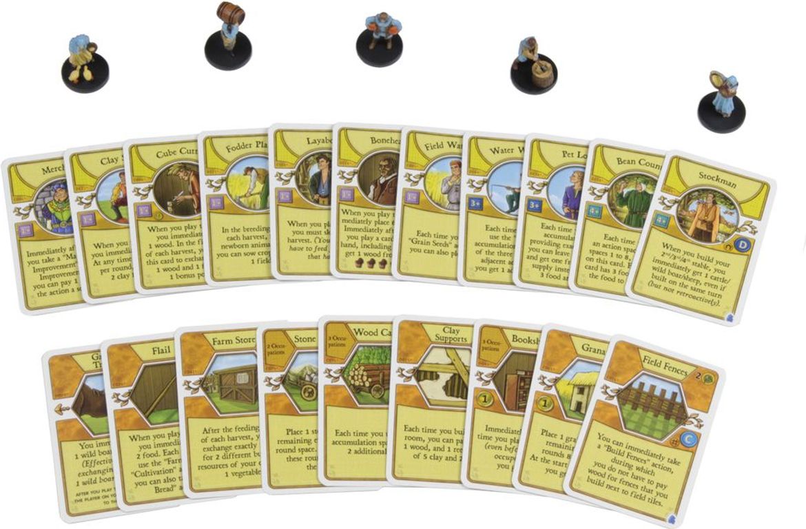 Agricola: Erweiterung in Spielerfarbe blau karten