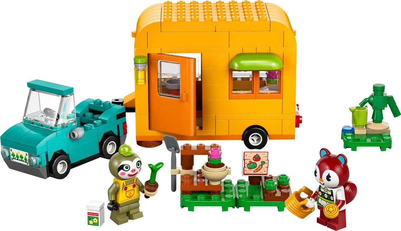 LEGO® Animal Crossing Leif's Caravan & Garden Shop components