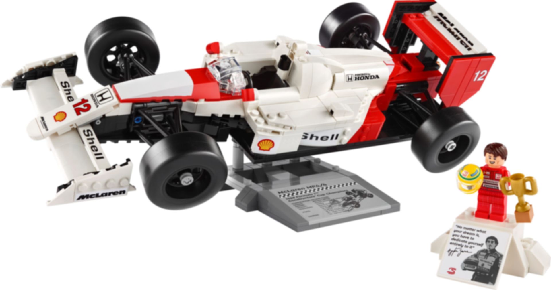 LEGO® Icons McLaren MP4/4 en Ayrton Senna componenten