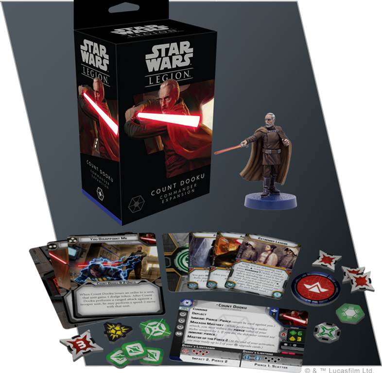 Star Wars: Legion - Count Dooku Commander Expansion components