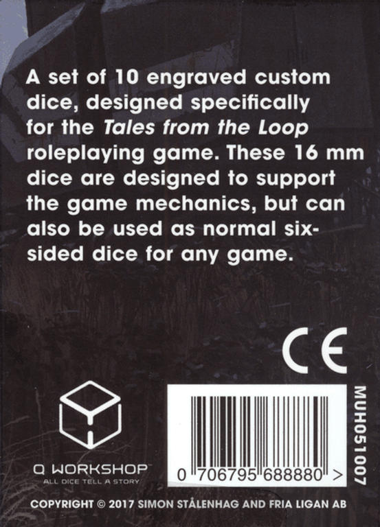 Tales from the Loop Dice Set back of the box