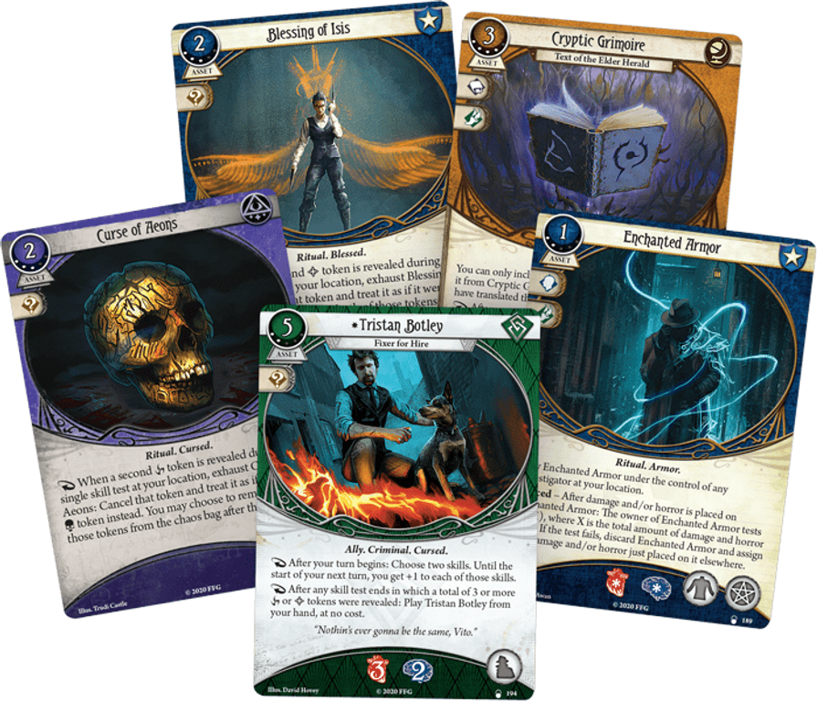 Arkham Horror: The Card Game – Horror in High Gear: Mythos Pack cards