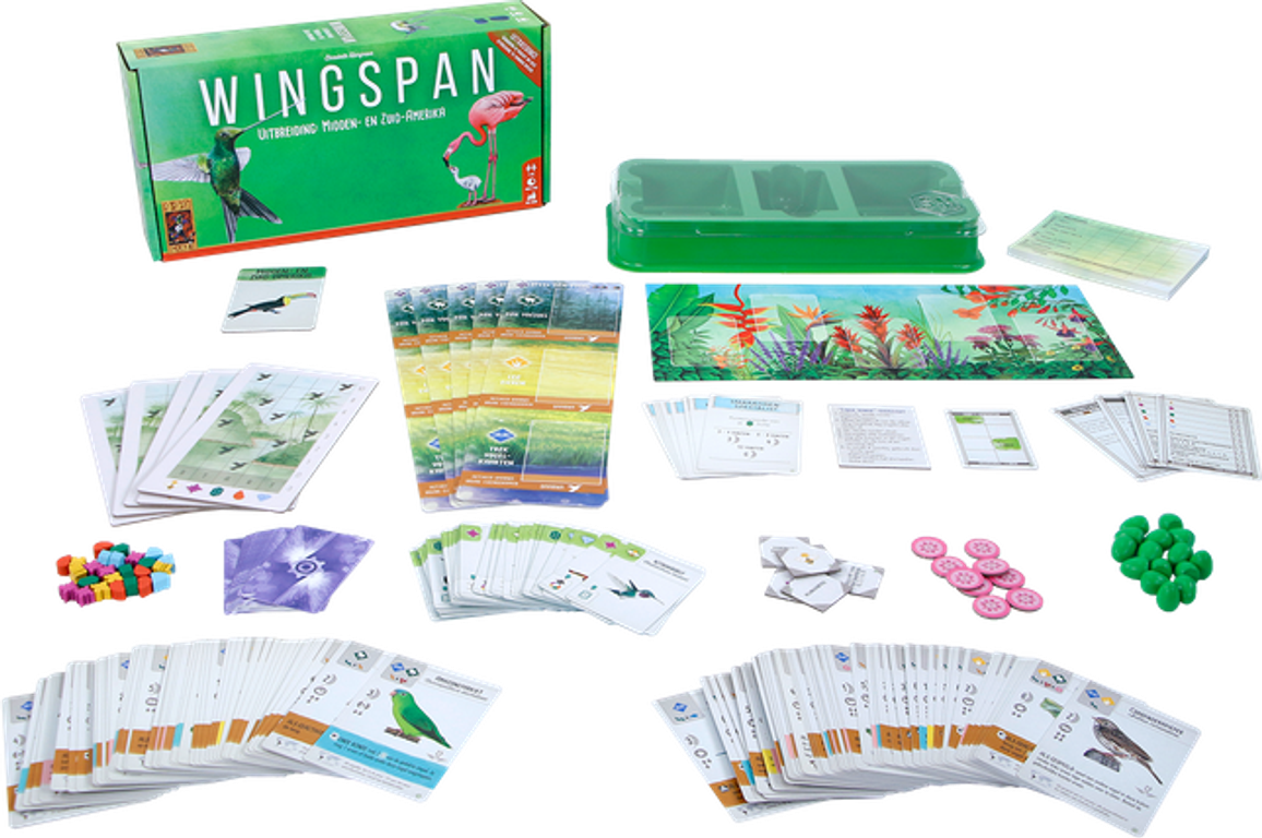 Wingspan uitbreiding: Midden- en Zuid-Amerika components