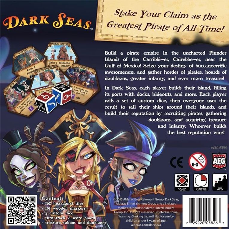 Dark Seas dos de la boîte